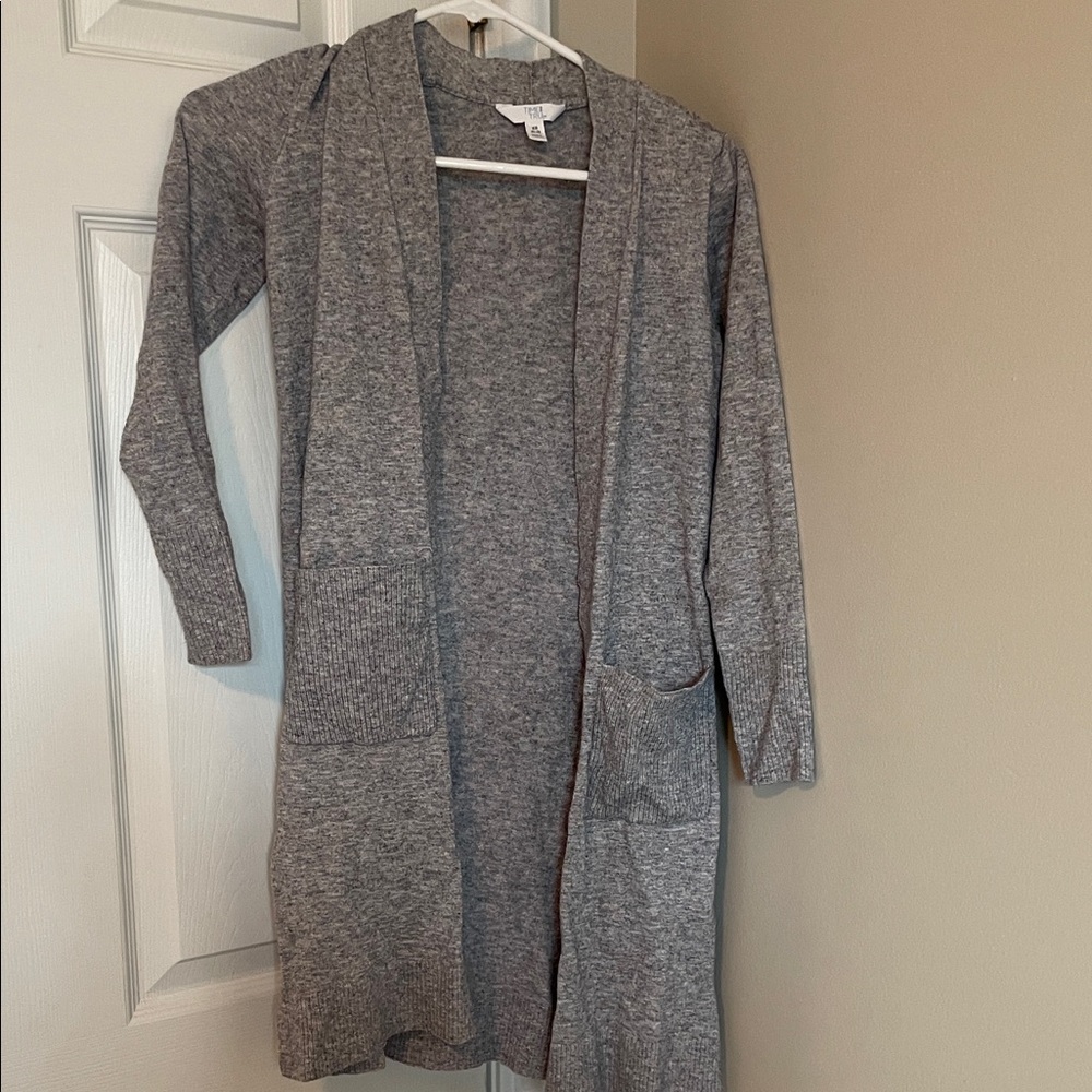 Women’s Open Front Long Cardigan Sweater - Gray